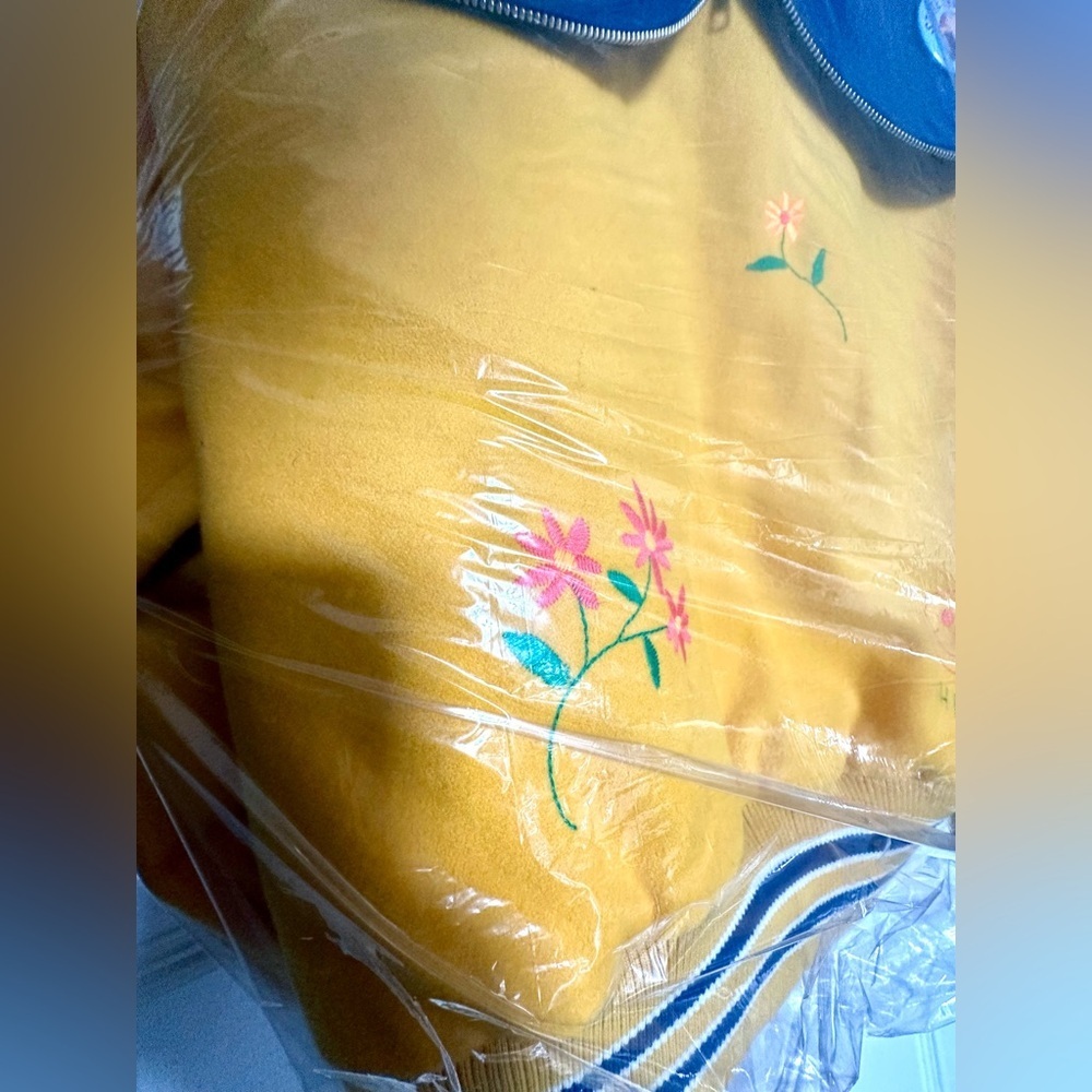 RARE MOTHER Split Hood Varsity Jacket Embroidered Yellow NWT In Orig. Packaging - Picture 11 of 16